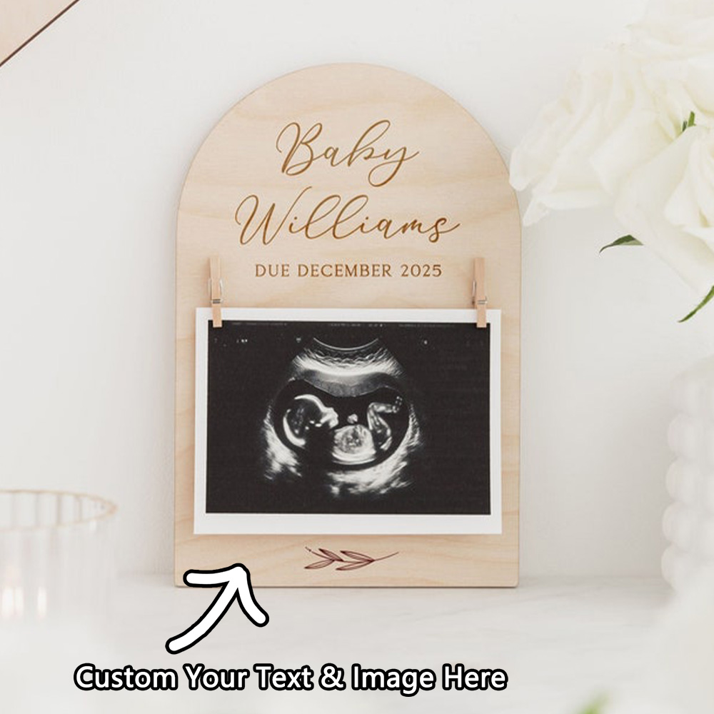 Picture Frame - Personalised Pregnancy Announcement Sign | Wooden