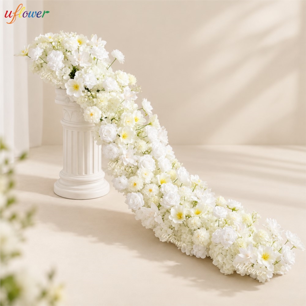 Uflower White Rose Hydrangea A - Table Runner recension och pris
