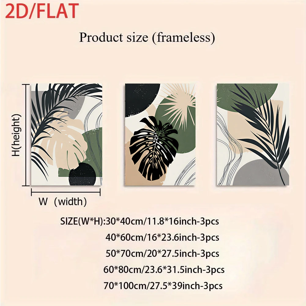Multiple sizes 3pc frameless C - Abstract Canvas Set recension och pris