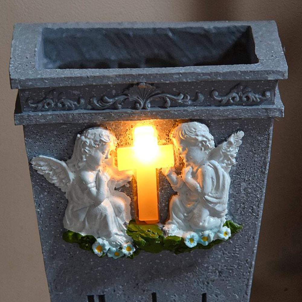Resin Solar Cross Angel Grave  - Vase Decor recension och pris